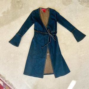 ☆ Vintage ☆ Hot Kiss |  Denim Wrap Dress | Y2K